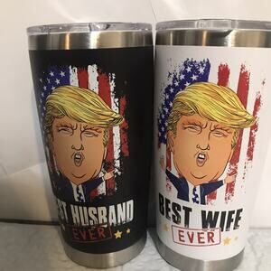 New TRUMP Best Husband & Best Wife 20 Oz Insulated Mugs